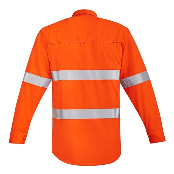 Syzmik ZW145 Mens Orange Flame HRC 2 Hoop Taped Open Front Spliced Shirt