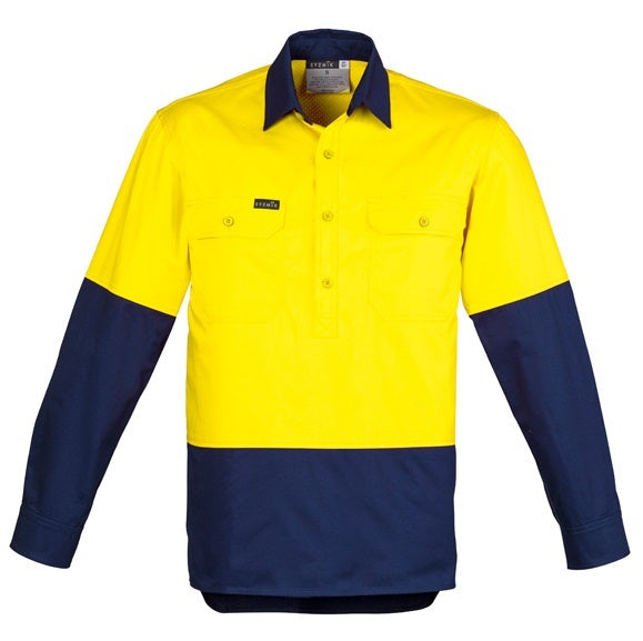 Syzmik ZW560 Mens HiVis Closed Front L/S Shirt