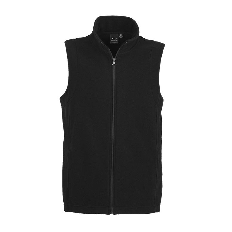 Biz Collection F233MN Mens Plain Micro Fleece Vest - Black - Alternative Front View