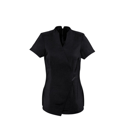 Biz Collection H630L Women's Spa Black Tunic - Front