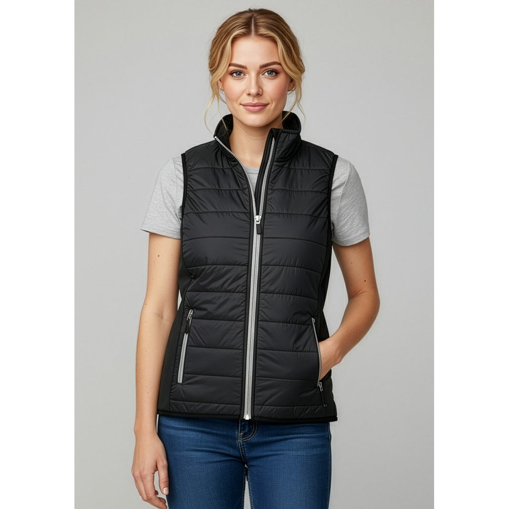 Biz Collection J616L Ladies Stealth Tech Vest - Black/Silver - Alternative Front View