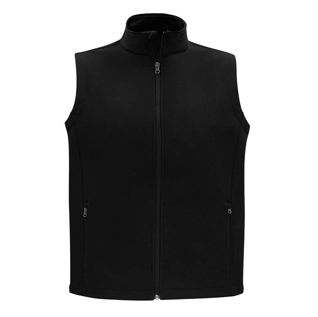 Biz Collection J830M Apex Mens Softshell Vest - Black - Front View