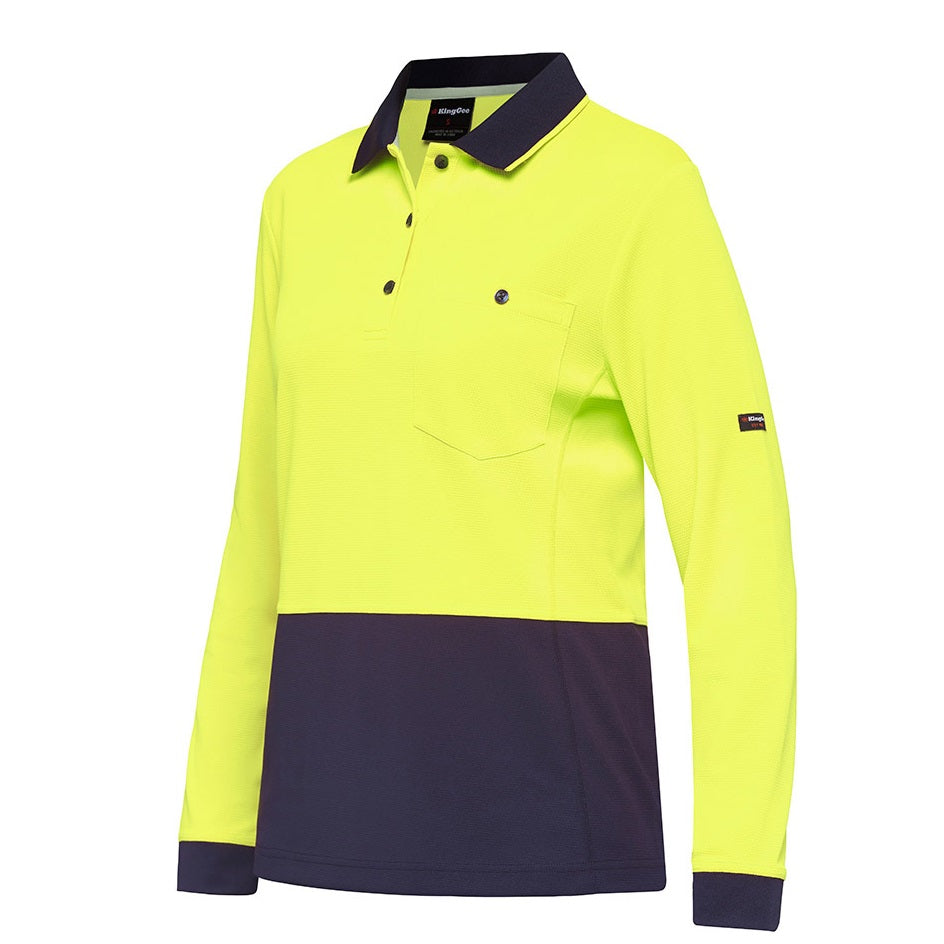 KingGee & K44730 Women's Workcool Hyperfreeze Spliced Polo L/S