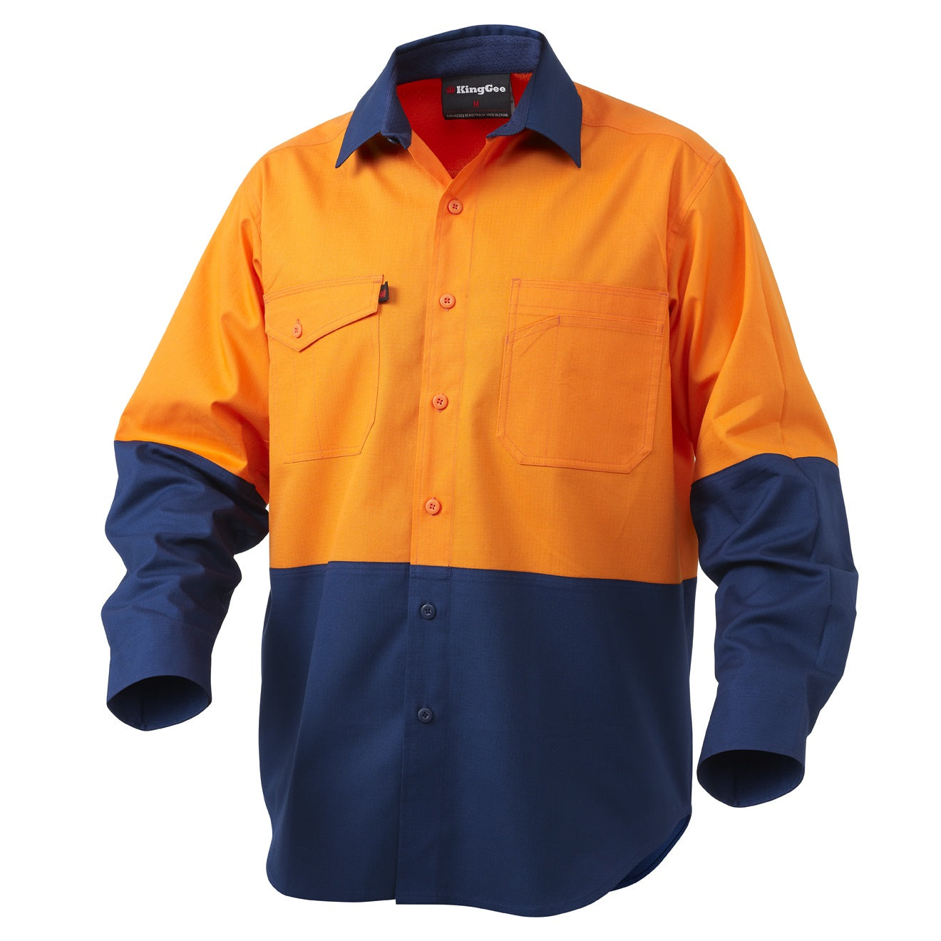 KingGee K54870 Workcool 2 HiVis Reflective Spliced Shirt L/S