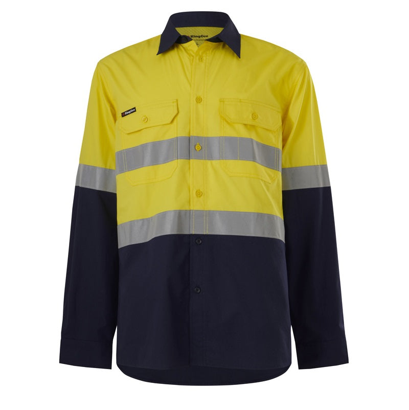 KingGee K54913 Workcool Vented Spliced Shirt Taped Long Sleeve