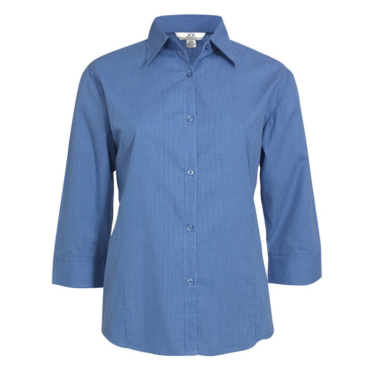 Biz Collection LB8200 Micro Check Ladies 3/4 Shirt