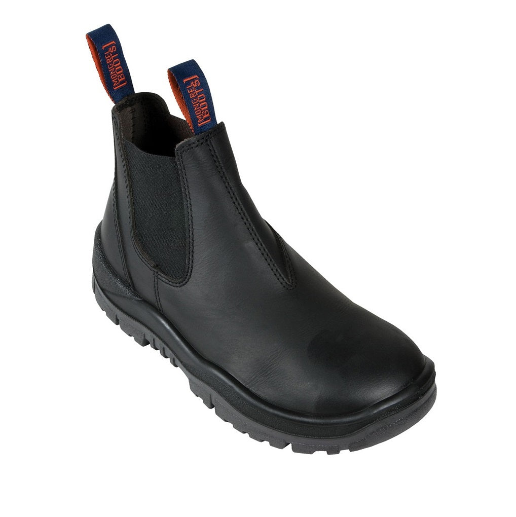 Mongrel 916020 DISCONTINUED Black Kip Non Safety V-Cut Elastic Sided Boot