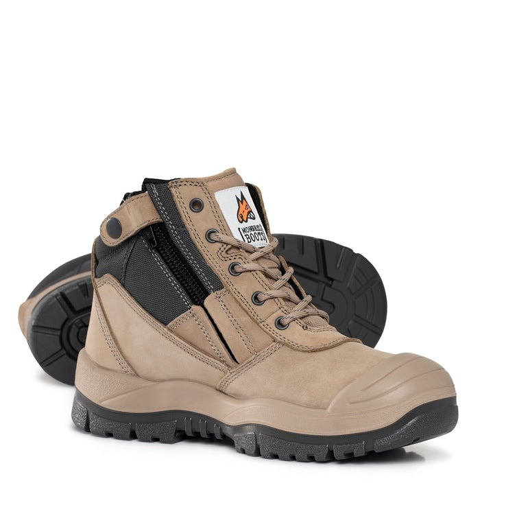 Mongrel 461060 Stone ZipSider Safety Boot With Scuff