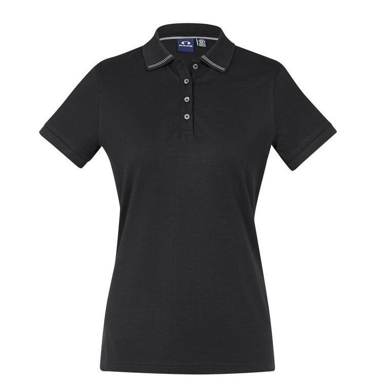 Biz Collection P106LS Ladies Aston Polo Black colour - Front View