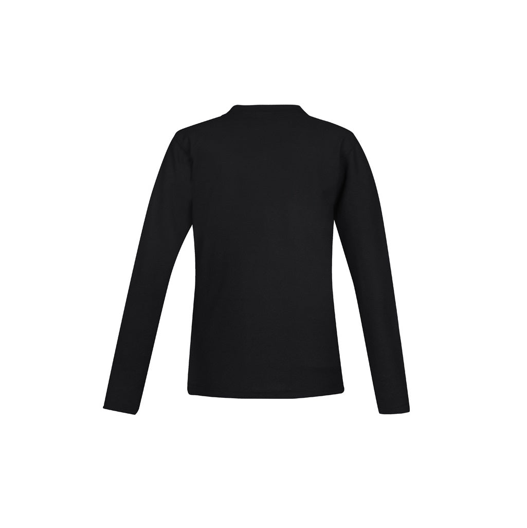 Biz Collection P400LL Crew Ladies L/S Polo in colour Black - back view