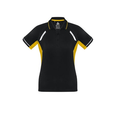 Biz Collection P700LS Ladies Renegade Polo Black/Gold/Silver