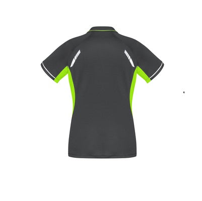 Biz Collection P700LS Ladies Renegade Polo Grey/Fluro Lime/Silver