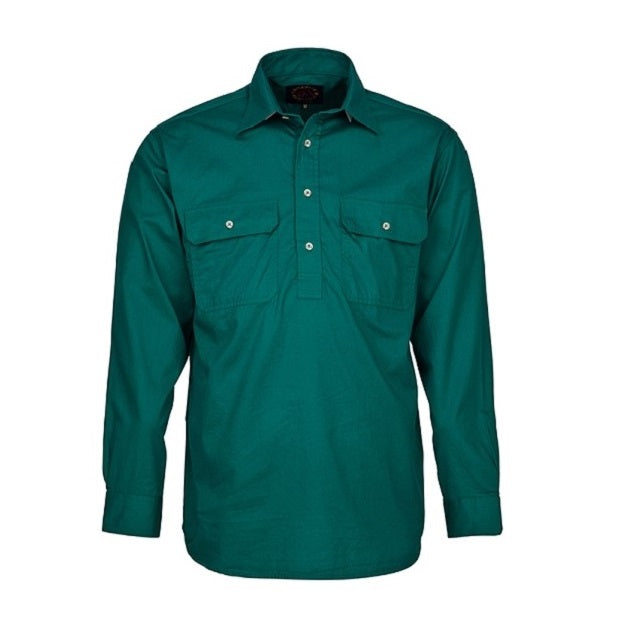 Pilbara RM300CF Women's Closed Front L/S Shirt Green