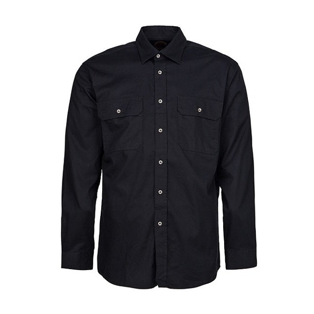 Pilbara RM500BT Mens Open Front L/S Lightweight Shirt Black