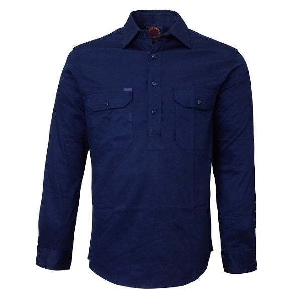 Ritemate RM100CF Closed Front L/Sleeve Shirt