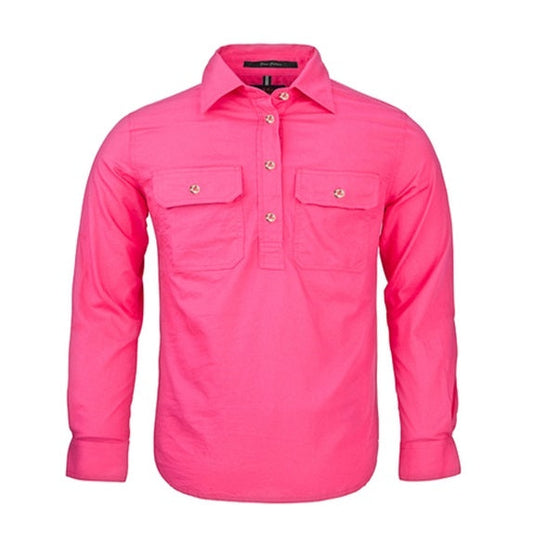 Pilbara RM400CF Kids Closed Front L/S Shirt Hot Pink