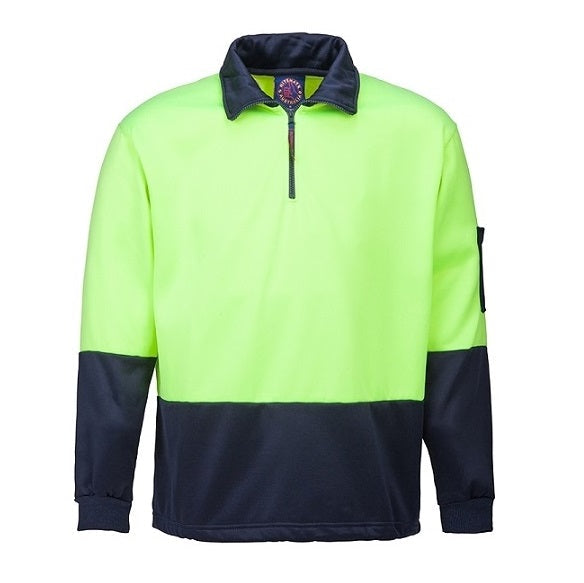 Ritemate RM6012 Half Zip Fleece Pullover - Yellow/Navy - Front View