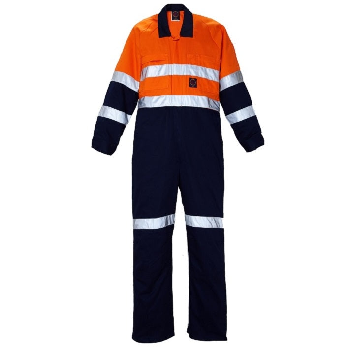 Ritemate RM908CR 2-Tone Coverall 3M Tape - Orange/Navy - Front View