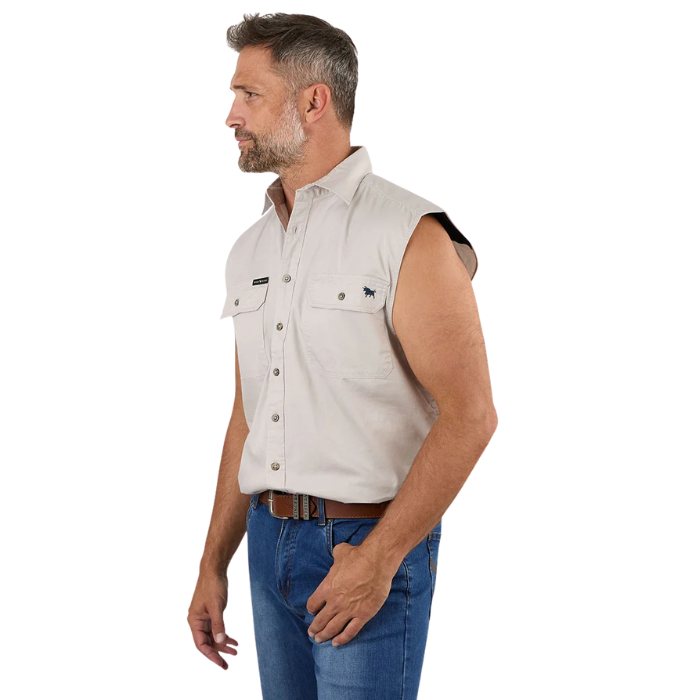 Ringers Western 118110001 Rob Roy Mens Sleeveless Full Button Work Shirt