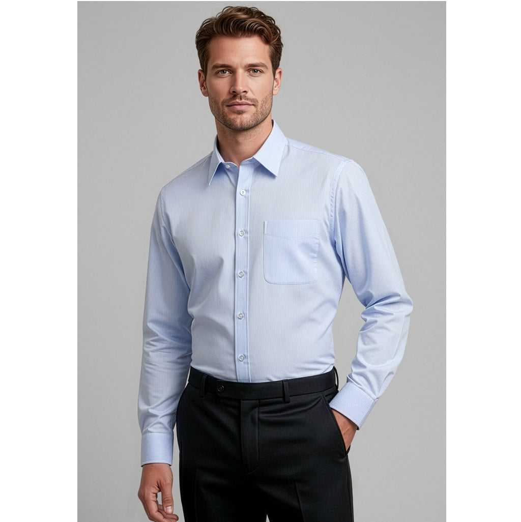 Biz Collection S29510 Mens Ambassador Long Sleeve Shirt - Blue - Alternative Front View