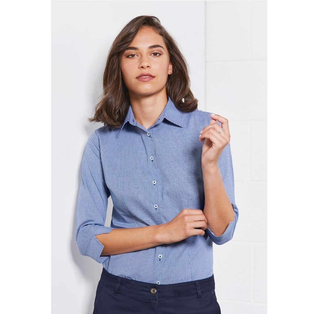Biz Collection S910LT Jagger Ladies 3/4 Shirt - French Blue - Alternative Front View