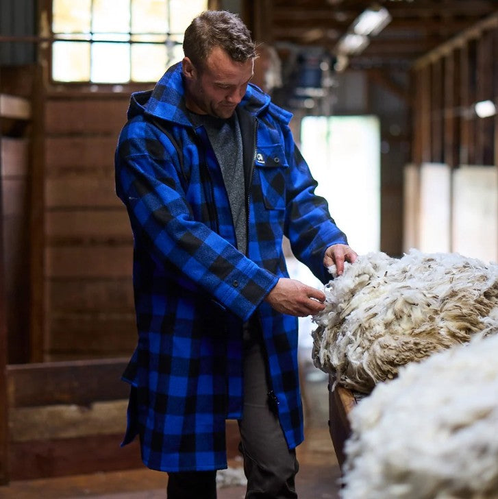 Swanndri SSD0116 Mosgiel Mens Wool Bushshirt - Blue/Black Check - Lifestyle