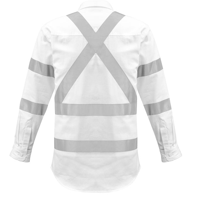 Syzmik ZW621 Mens White Bio Motion X Back Tape L/S Shirt