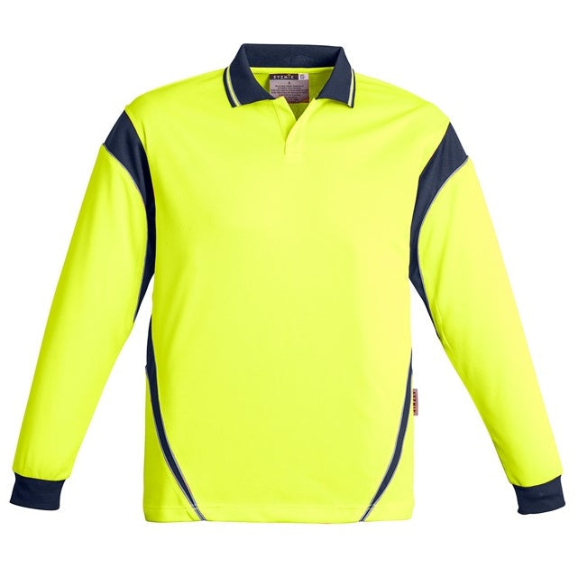 Syzmik ZH249 Mens HiVis Aztec Long Sleeve Polo