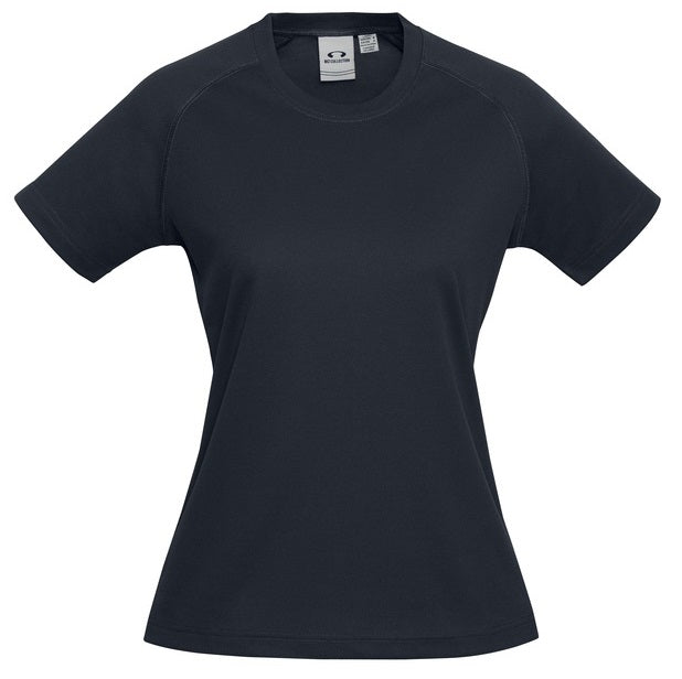 Biz Collection T301LS Ladies Sprint Tee Navy colour - Front view