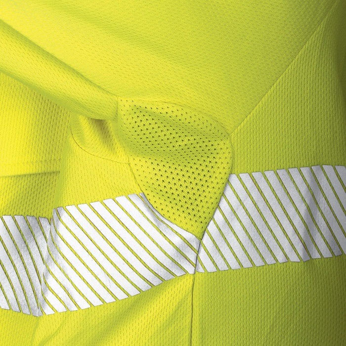 Tru Workwear TS2415T1 Recycled Anti-Microbial Micromesh S/S Two Tone Hi-Vis Polo Shirt W/ Segmented Tape
