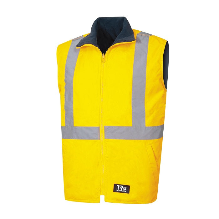 TRu Workwear TV1915T5 Wet Weather Reversible Vest With TRuVis Reflective Tape