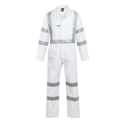 Workcraft WC3254 HiVis Cotton Drill Coverall with CSR Reflective Tape - Night Use Only