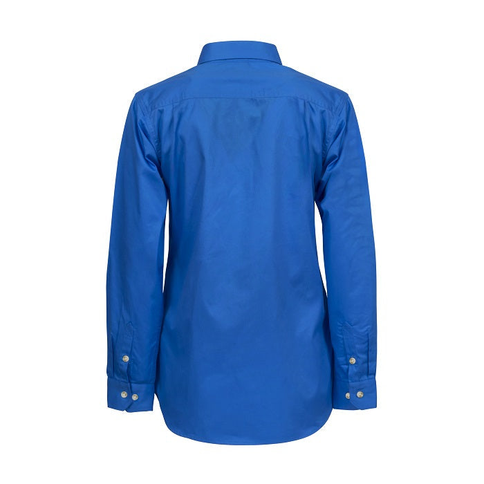 Workcraft WSL505 Ladies Lightweight Long Sleeve Half Placket Cotton Drill Shirt with Contrast Buttons