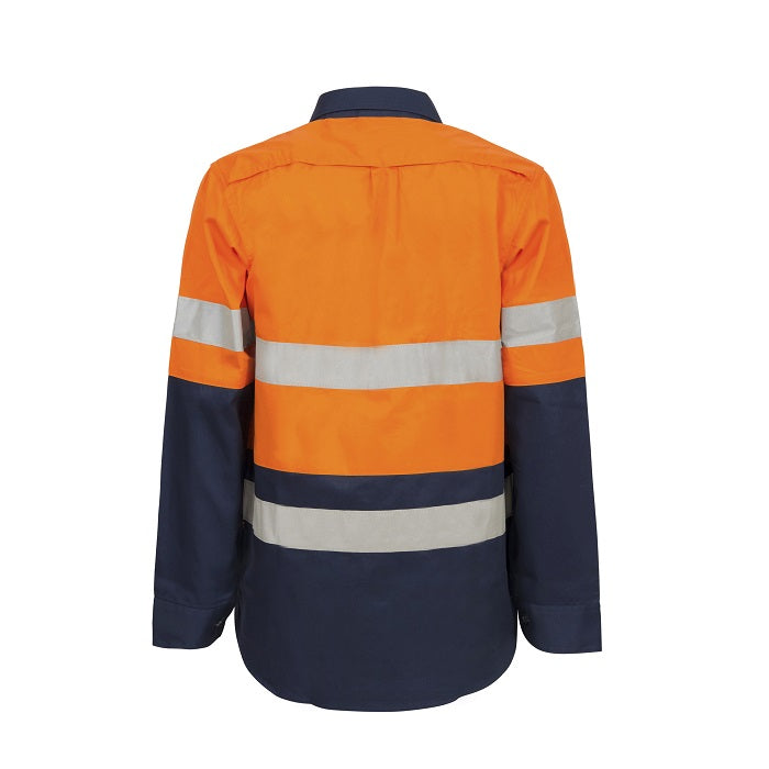 Workcraft WSL601 Maternity Lightweight HiVis Two Tone L/S Vented Cotton Drill Shirt