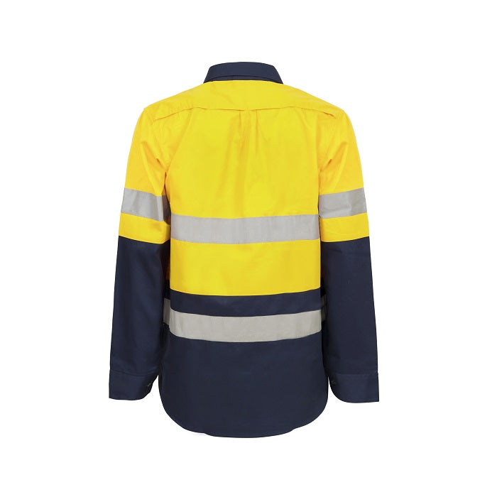 Workcraft WSL601 Maternity Lightweight HiVis Two Tone L/S Vented Cotton Drill Shirt
