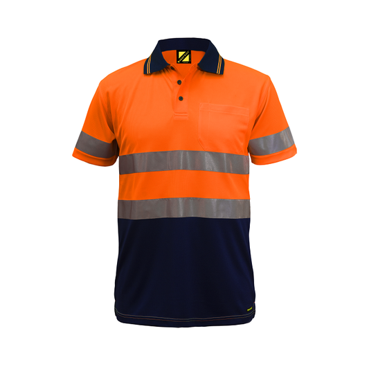 Workcraft WSP410 HiVis Two Tone S/S Micromesh Polo with Pocket