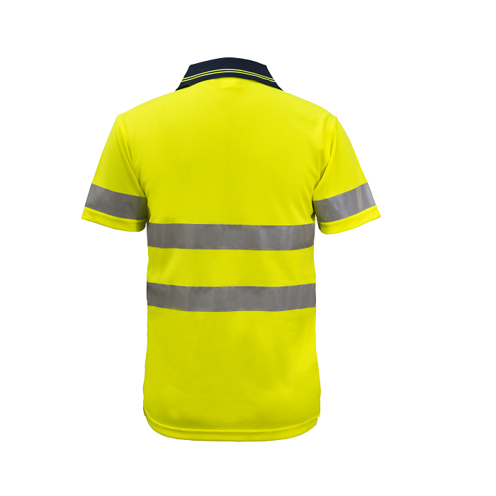 Workcraft WSP410 HiVis Two Tone S/S Micromesh Polo with Pocket