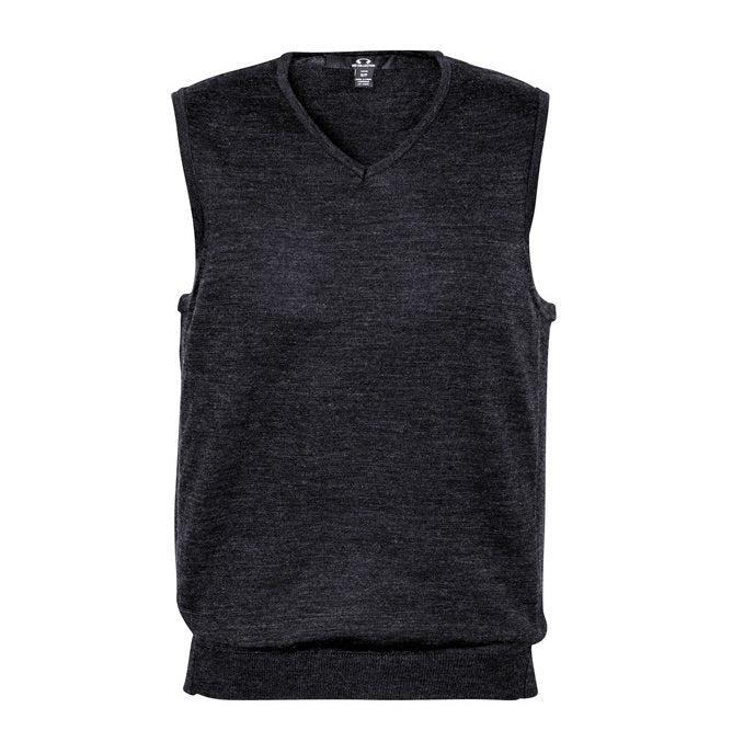Biz Collection WV619M Mens Milano Knit Vest - Charcoal - Alternative Front View
