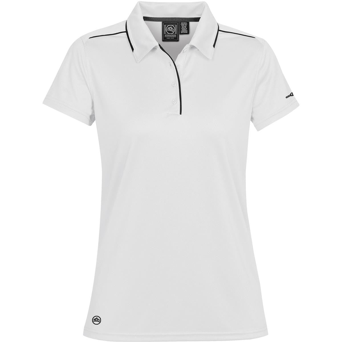Stormtech XP-1W Women's Inertia Sport Polo - White/Black - Front view