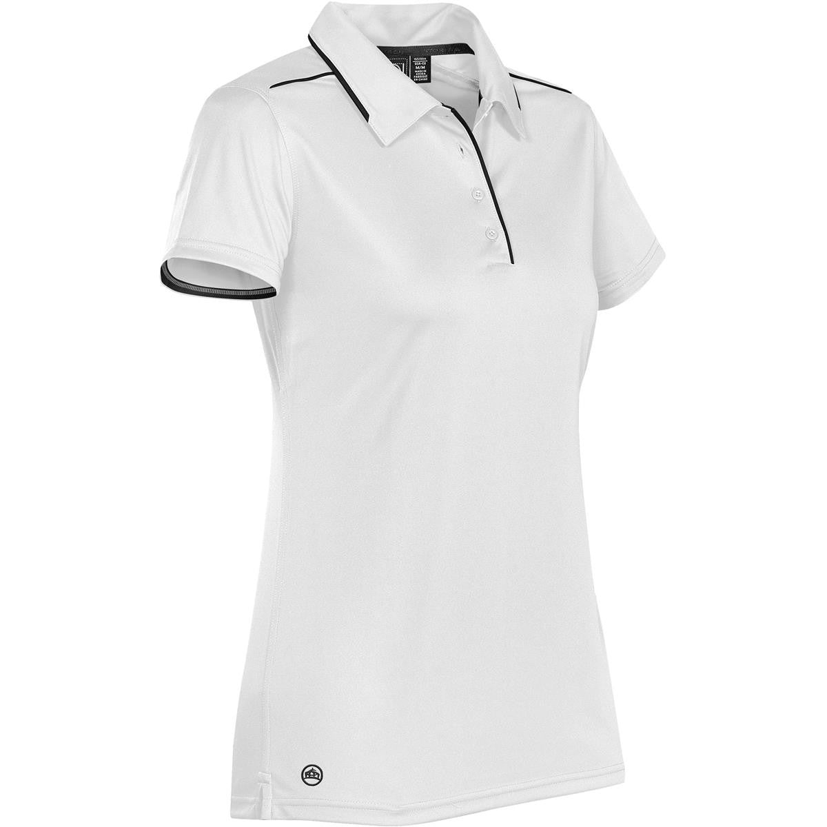 Stormtech XP-1W Women's Inertia Sport Polo - White/Black - Side view