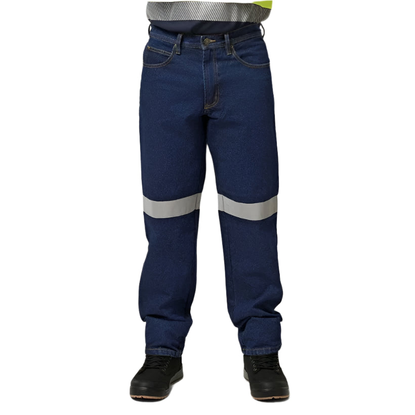 Hard Yakka Y03513 Foundations Enzyme Washed Jean With Tape