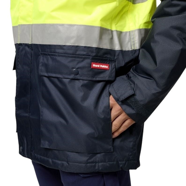 Hard Yakka Y06685 Core Hivis 2-Tone Taped Quilted Waterproof Jacket