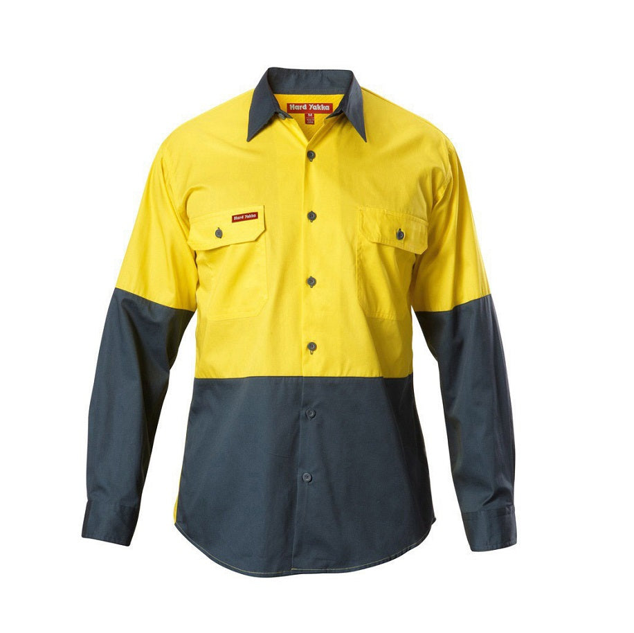 Hard Yakka Y07558 Koolgear HiVis 2-Tone Vented Long Sleeve Shirt