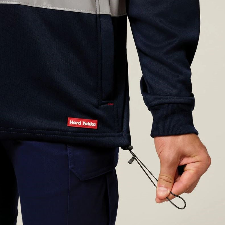 Hard Yakka Y19270 HiVis 2Tone 1/4 Zip Brushed Fleece Taped Jumper