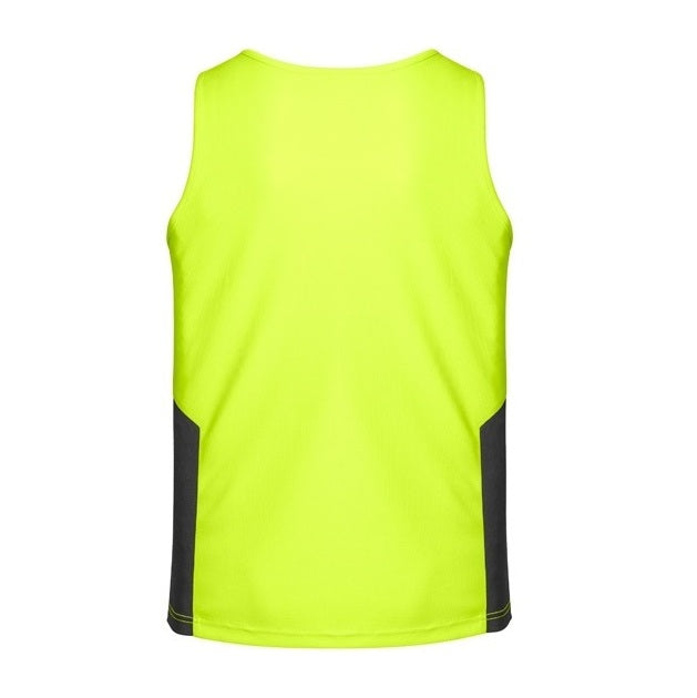 Syzmik ZH239 Unisex HiVis Squad Singlet - Yellow/Charcoal - Back View