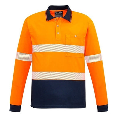 Syzmik ZH530 Unisex HiVis Segmented Long Sleeve Polo - Hoop Taped