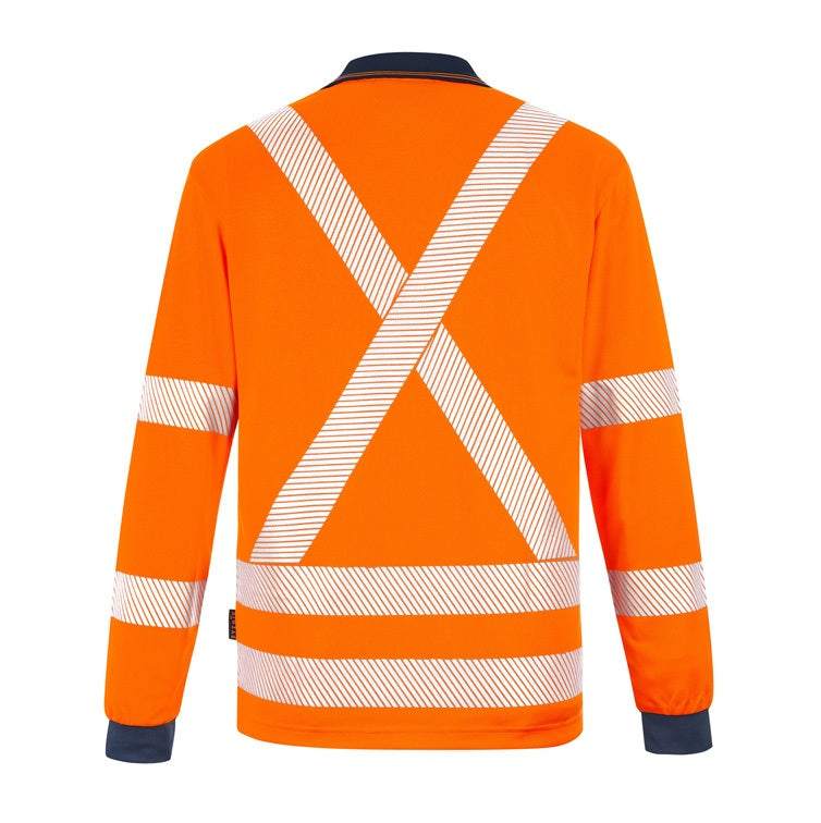 Syzmik ZH690 Unisex HiVis Segmented X-Back NSW Rail Polo