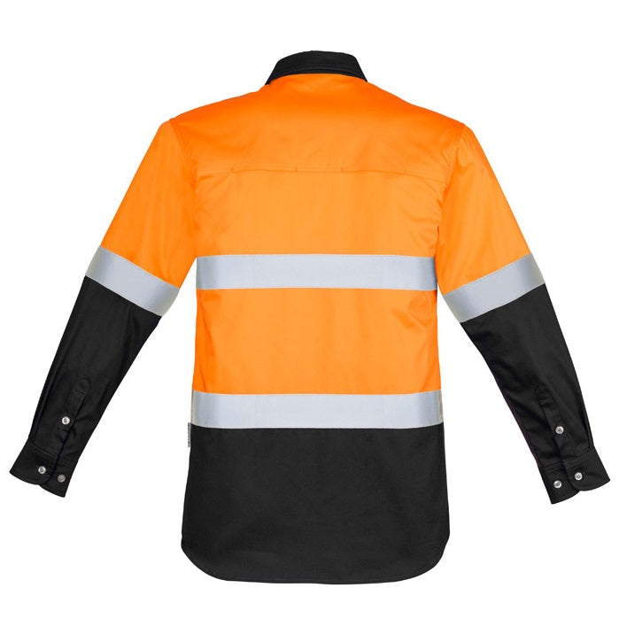 Syzmik ZW123 Mens HiVis Spliced Industrial Shirt Hooped Tape