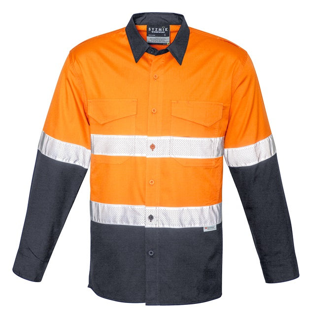 Syzmik ZW129 Mens Rugged Cooling Taped HiVis Spliced L/S Shirt