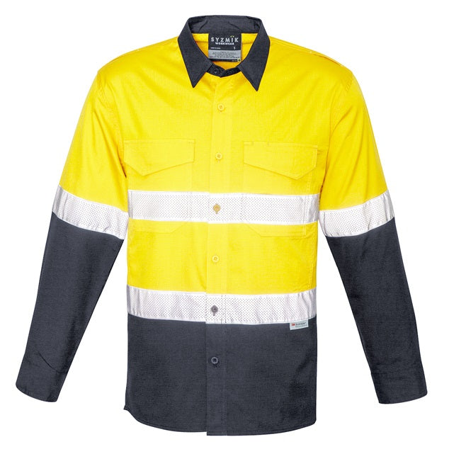 Syzmik ZW129 Mens Rugged Cooling Taped HiVis Spliced L/S Shirt